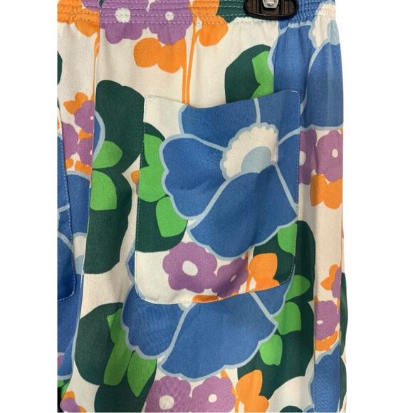 ZARA Pants S Floral Straight Leg Pajama Style Groove Retro Bohemiam Hippie NWOT - Picture 8 of 15